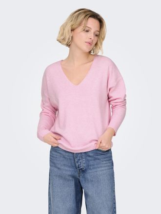 Only ONLRICA LIFE L/S V-NECK PULLO KNT NOOS Materialmix, regular fit