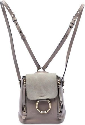 Chlo&eacute; Pre-owned Chloe Mini Calfskin and Suede Faye Backpack Ladies 01195765-2