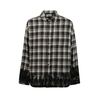 Laneus Oversize Check Flannel - Heren - Casual Overhemden - Zwart - M - Overhemden