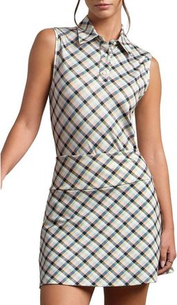 Rhone Course To Court Sleeveless UPF 50+ Polo in Navy Multi Plaid at Nordstrom, Size Xx-Large