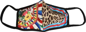 Dolce & Gabbana Floral Leopard Print Face Mask - Multicolor