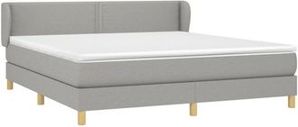vidaXL Vidaxl - Cama Box Spring Con Colch&oacute;n Tela Gris Claro 180x200 Cm