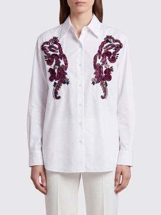 Dries Van Noten Slim Fit Cotton Poplin Shirt with Bead and Rhinestone Embroidery