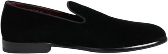 Dolce & Gabbana Black Velvet Loafers Formal Men Dress Mens Shoes