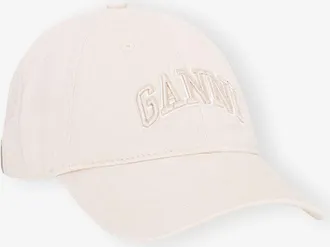 Ganni White Ivory Canvas Cap