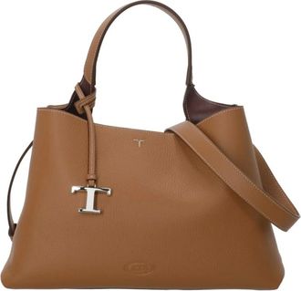 Tod's Tods, Handbags, female, Brown, Size: ONE SIZE Pebbled Leather Shoulder Bag
