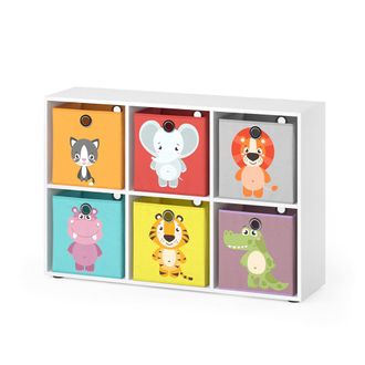 Vicco Estanter&iacute;a Infantil, Blanco, 72 X 107.8 Cm Con 6 Cajas Plegables