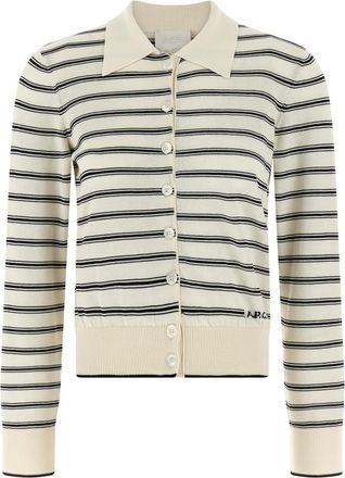 A.P.C. BlackWhite Striped cardigan