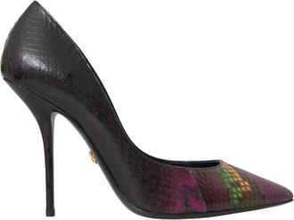 Dolce & Gabbana Exotische leren hoge hakken pompen - Dames - Pumps - Zwart - 39 EU - Katoen - Schoenen