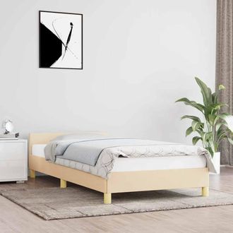 vidaXL Estructura De Cama Sin Colch&oacute;n Tela Crema 100x200 Cm Vidaxl