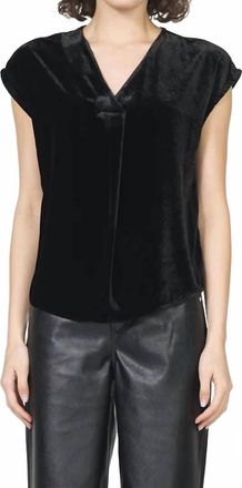 Dear John Denim Kristen Velvet Top In Black