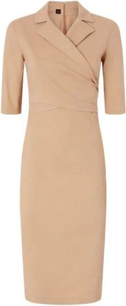 Pinko Pinko, Kleedjes, Dames, Beige, L, Linnen, Pinko allyson stretch linnen jurk ss 26
