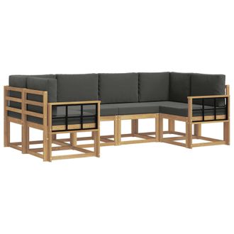 vidaXL Conjunto De Sof&aacute;s De Exterior 6 Pcs Blanco Y Antracita Vidaxl