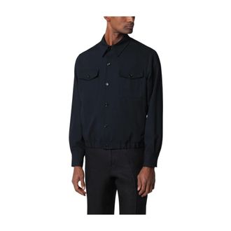 Lardini Light Jackets, male, Blue, Size: XL Giacca Camicia