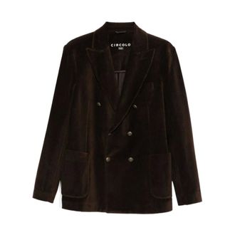 Circolo 1901 Blazers, male, Brown, XL, Double-breasted Corduroy Blazer