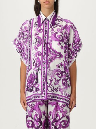 Dolce & Gabbana Camicia Dolce & Gabbana in seta con stampa Maioliche