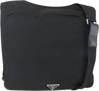 Prada Pre-owned Cross Body Bags, female, Black, Size: ONE SIZE Pre-owned Nylon Cross Body Bag