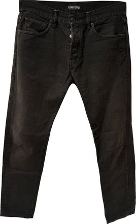 Tom Ford Hidden-Buttoned Jeans in Black Cotton
