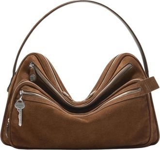 Acne Studios Camero Camera Suede V - Dames - Tassen - Bruin - Maat: ONE Size Su&egrave;de