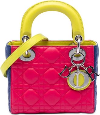 Dior Pre-owned Dior Mini Tricolor Lambskin Cannage Lady Dior Ladies AIJNU58EJBE7M4JL