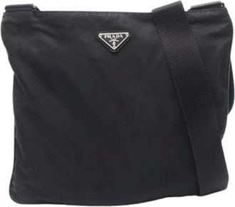 Prada Pre-owned Cross Body Bags, female, Black, Size: ONE SIZE Pre-owned Vintage Nylon Shoulder Bag