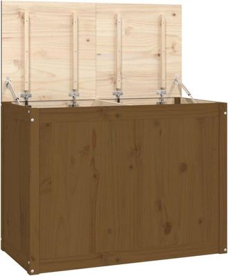 vidaXL Laundry Box Honey Brown 88.5x44x66 cm Solid Wood Pine Vidaxl