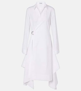 Loewe Vestido envolvente de algod&oacute;n drapeado