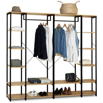 IDMarket Armadio Modulare Doppio Ripiano L. 180 Cm Detroit Design Industriale