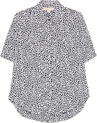 Michael Kors Casual Zwarte Lange Mouw Polyester Shirt - Dames - Overhemden - Zwart - L - Polyester - Overhemden