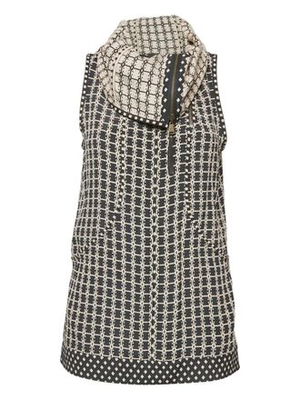 Louis Vuitton 2024 geometric-patterned top - women - Acetate/Viscose - M - Black