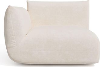Sia Home M&oacute;dulo esquinero izquierdo terciopelo chenilla crema