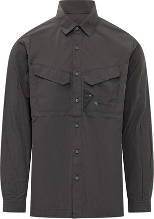 Kl&auml;ttermusen Syn LS Shirt - Heren - Casual Overhemden - Zwart - M - Leer - Overhemden