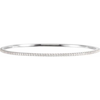 Diamond2Deal 14k Gold 2 CTW Lab-Grown Diamond Stackable Bangle Bracelet 8