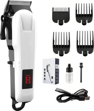 OEM Cortapelos Profesional Para Hombre - Cortapelos Inal&aacute;mbrico Recargable Con Pantalla Lcd, Recortador Y Kit De Corte - 4 Peines De Restricci&oacute;n Para Cort