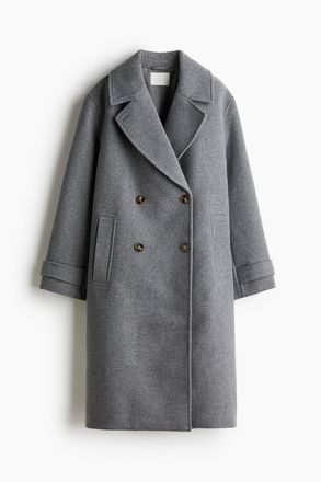 H&M Zweireihiger Mantel - Grau