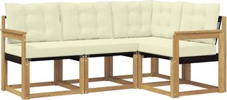 vidaXL Conjunto De Sof&aacute;s De Exterior 4 Uds. Blanco Y Crema Vidaxl