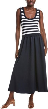 Ellen Tracy Scallop Trim Twofer Dress