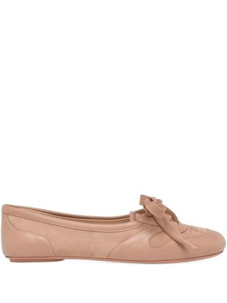 Gianvito Rossi Vault lace-up ballet flats - Neutrals