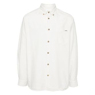A.P.C. Casual Shirts, male, White, Size: M Mateo Shirt