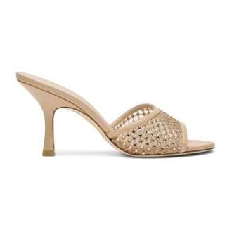 Stuart Weitzman Schoenen, Dames, Roze, 38 1/2 EU, Leer, Bareitall Shine Slide 85
