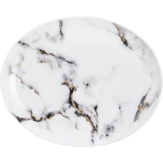 Prouna Marble Venice Fog 12 Inch Oval Platter in White at Nordstrom