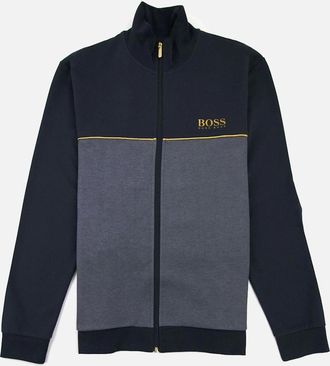 HUGO BOSS Mens Hugo Boss Metalic Logo Tracksuit Jacket Dark Navy 403 - Black - Size: 38/Regular