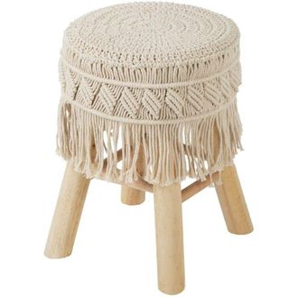 Atmosphera Atmosphera - Taburete - macramé y madera créateur dintérieur