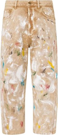 Moschino Cropped Pants With Abstract Paint Splatter Design