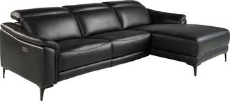 Angel Cerd&aacute; Sof&aacute; chaise longue relax derecha piel negro