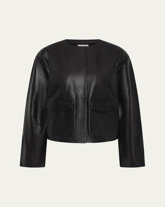 St.Agni Cocoon Leather Bomber Jacket