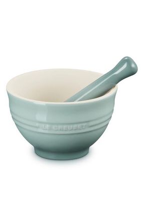 LE CREUSET Stoneware Mortar & Pestle Set in Sea Salt at Nordstrom
