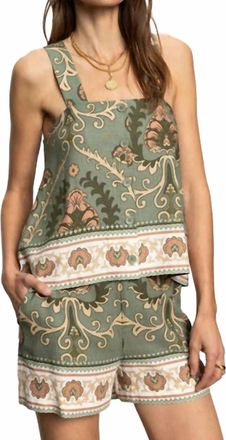 Sanctuary Button Back Camisole Top In Mezzo Sage