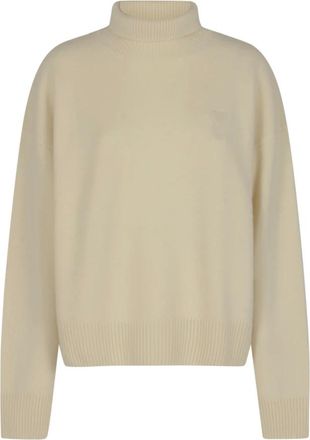 Ami Truien & Vesten, Dames, Beige, S, Wol, Beige Sweater met Uks 821 Matis