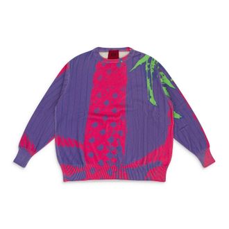 Fourtwofour on Fairfax 424 On Fairfax Business Print Crewneck - Purple/Pink